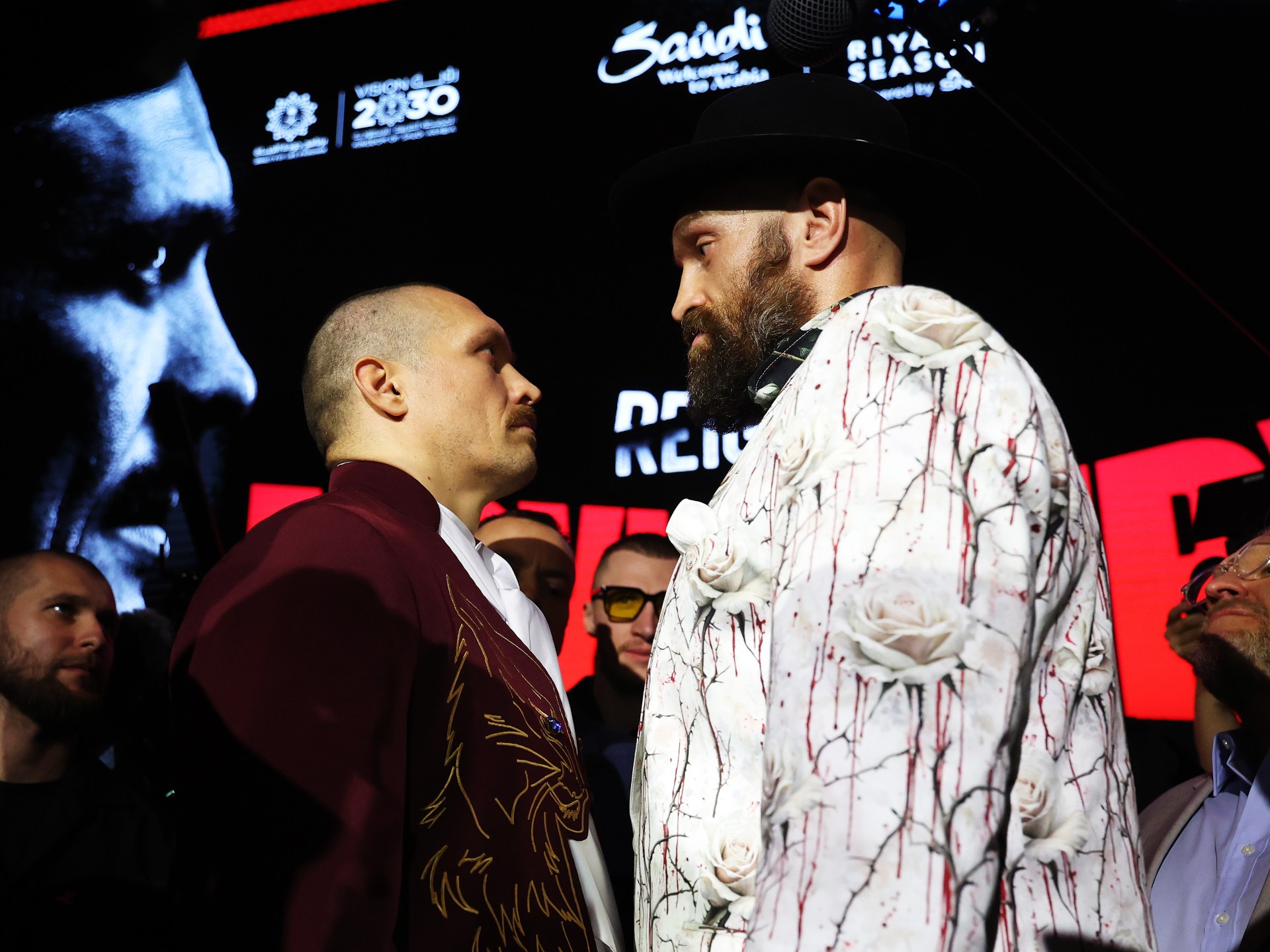 Fury vs Usyk 2: Boxing title bout pair dragged away from 11-minute face-off | Boxing News