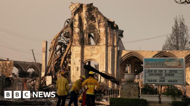 LA crews race to halt wildfires ahead of high winds