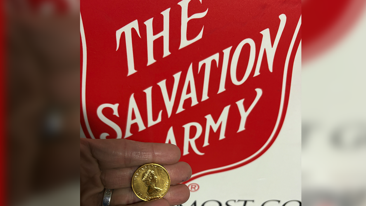 Rare gold coin worth thousands dropped into Salvation Army bucket by anonymous holiday donor